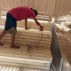 Progres Pembuatan Ruang Sauna Suvarna