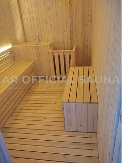Ruang Sauna Kayu Pinus Jati Belanda Dimensi 600 cm x 400 Cm x 210 Cm